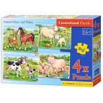Puzzle 4 in 1 Castorland Animal moms and babies 8, 12, 15 si 20 piese