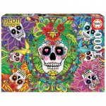 Puzzle fosforescent Educa Skull Sugar 1000 piese