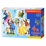 Puzzle pentru copii Castorland Princesses in love 4, 5, 6 si 7 piese xxl