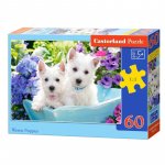 Puzzle pentru copii Castorland Westie puppies 60 piese