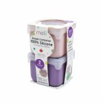 Set 2 recipiente Melii pink purple din silicon