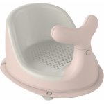 Scaunel de baie pentru bebelusi Little Mom Pink Whale, forma ergonomica, cu maner de sustinere si ventuze de fixare, dimensiune 32.6 x 25 x 18.3 cm