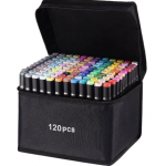 Set 120 markere duble Flippy baza de alcool culori diverse