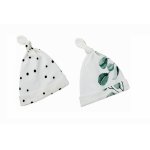 Set 2 caciulite din bumbac pentru bebelusi Eucalipt/Dots Sleepe