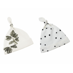 Set 2 caciulite din bumbac pentru bebelusi Jungle Plant/Dots Sleepee