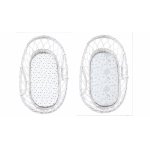 Set 2 cearsafuri cu elastic pentru landou/cosulet bebe Bloom/Puncte Sleepee