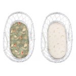 Set 2 cearsafuri cu elastic pentru landou/cosulet bebe Boho Green/Boho Botanic Sleepee