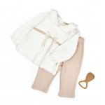Set bluza cu volanas si pantalonasi BabyCosy Bow marime 9-12 luni