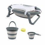 Set cadita pliabila de baie Babyjem 5 piese antracit