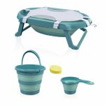 Set cadita pliabila de baie Babyjem 5 piese turcoaz