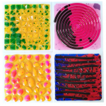 Set 4 placi senzoriale cu lichid texturat 30 cm