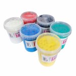 Set 6 pahare cu vopsea pentru degete culori primare