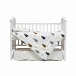 Set de lenjerie pentru patut din satin cu 3 piese Twins 120x60 cm