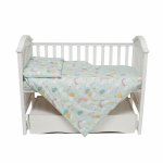 Set de lenjerie pentru patut din bumbac cu 4 piese Twins 120x60 cm