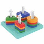 Set educativ copii pentru sortare forme si culori Pilsan Geometric Shape cu 16 piese