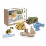 Blocuri de constructie din lemn Snap Block Vehicles 32 piese