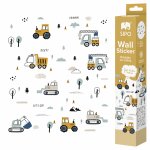 Sticker decorativ pentru copii autoadeziv Tractoare si Excavatoare 50x90 cm