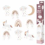 Sticker decorativ pentru copii autoadeziv Unicorni si Curcubeu 54x86 cm