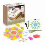 Joc tangram Guidecraft cu piese translucide colorate 250 piese