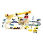 Set trenulet cu macara si drum Mntari din lemn