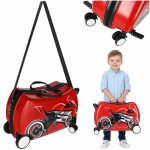 Troller de voiaj pentru copii Red Moto, inchidere cu fermoar in doua sensuri, manere practice de transport, curea de transport inclusa, dimensiune 44 x 28 x 21 cm