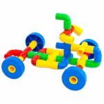 Set 64 de elemente Betzold Vehicule realizate din tuburi de conectare