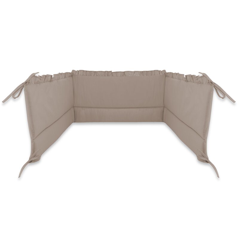 Aparatoare pentru patut MimiNu din bumbac cu volanase 180x30 cm Colectia Royal Mocha