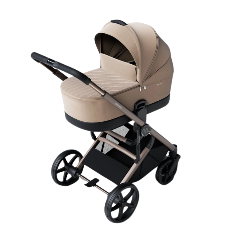 Carucior pentru copii Avionaut Sirius Beige 2 in 1 cu suspensie, maner telescopic, geanta, greutate admisa 22 kg - 2