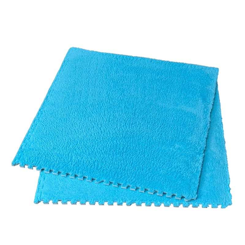 Covoras puzzle pufos 61.5x61.5x1.7 cm, spuma eva, set 2 piese culoare dark blue