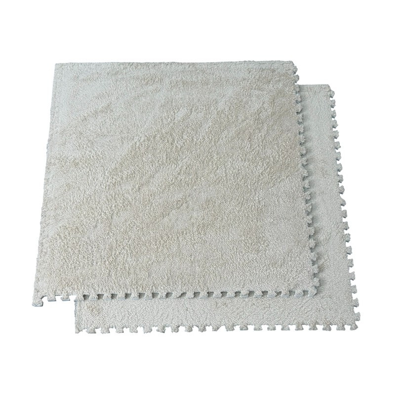 Covoras puzzle pufos 61.5x61.5x1.7 cm, spuma eva, set 2 piese culoare light coffee - 1