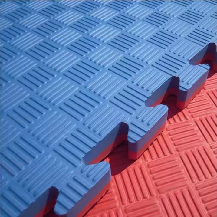 Covoras tip puzzle xxl, spuma eva, 100x100 cm, grosime 2 cm, antiderapant, rosualbastru - 6