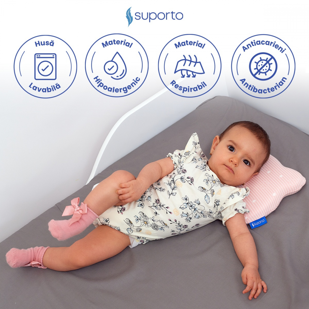 Fata de perna din bumbac pentru bebelusi Suporto Roz - 1