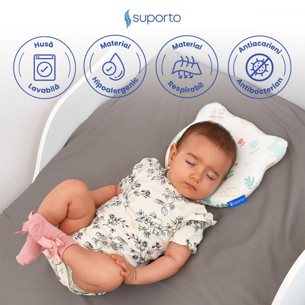Fata de perna din bumbac pentru bebelusi Suporto Alb model cu iepurasi - 1