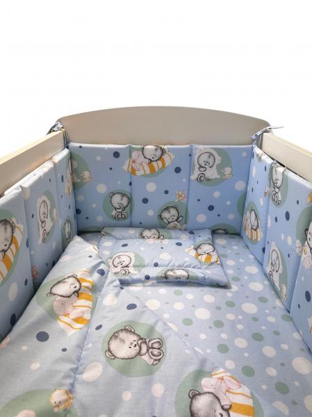 Lenjerie cu 5 piese pentru patut 120x60 cm Micul Ursulet - 5