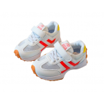 Adidasi albi cu insertii corai pentru fetite marime 22