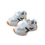 Adidasi albi cu insertii negre pentru copii marime 21