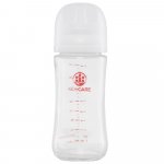 Biberon din sticla borosilicat 240 ml KidsCare cu tetina din silicon