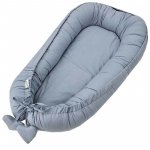 Cosulet pentru bebelusi Feedo Albastru design cu inimioare Baby Nest 90x60 cm
