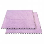 Covoras puzzle pufos 61.5x61.5x1.7  cm, spuma eva, set 2 piese culoare light purple