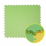 Covoras tip puzzle xxl, spuma eva, 100x100 cm, grosime 2 cm, antiderapant, galben/verde