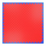 Covoras tip puzzle xxl, spuma eva, 100x100 cm, grosime 2 cm, antiderapant, rosu/albastru