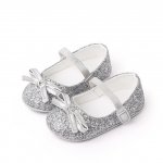 Pantofiori argintii cu sclipici 3-6 luni marimea 18