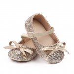 Pantofiori aurii cu sclipici 0-3 luni marimea 17