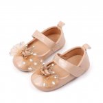 Pantofiori crem pentru fetite 3-6 luni Princess marimea 18