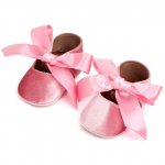 Pantofiori roz eleganti pentru bebelusi 6-12 luni marimea 19