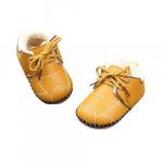 Pantofiori galben mustar imblaniti pentru copii 6-9 luni marimea 19
