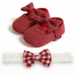 Pantofiori visinii cu bentita asortata 3-6 luni marimea 18