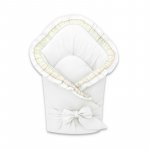 Paturica de infasat MimiNu cu volanase si dantela 75x75 cm White