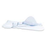 Prosop cu gluga MimiNu din bumbac cu volanas 100x100 cm Colectia Royal Blue