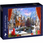 Puzzle Bluebird Christmas mountain view 500 piese
